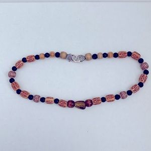 Wooden Bead Choker, Natural Wood Necklace. Fashion Jewelry